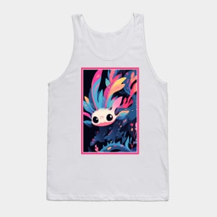 Cute Axolotl Anime Art Design | Cute Animals | Axolotl Hentaii Chibi Kawaii Design Tank Top